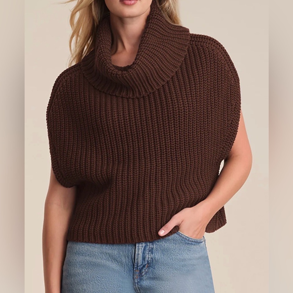 Evereve Sleeveless Chunky Knit Cowl Neck Top – NWT – Size XS